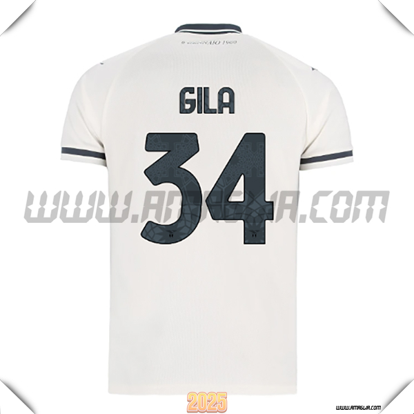 Seconda Maglia Calcio SS Lazio GILA #34 2025 2026 Bianco