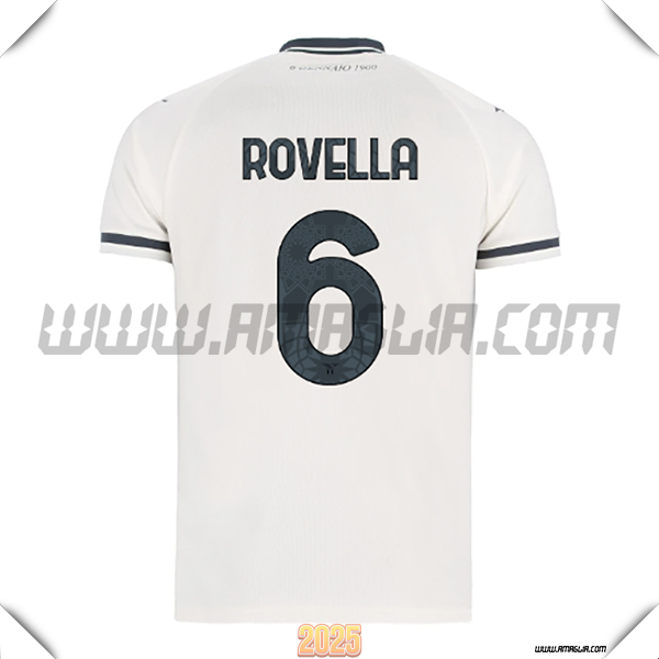 Seconda Maglia Calcio SS Lazio ROVELLA #6 2025 2026 Bianco