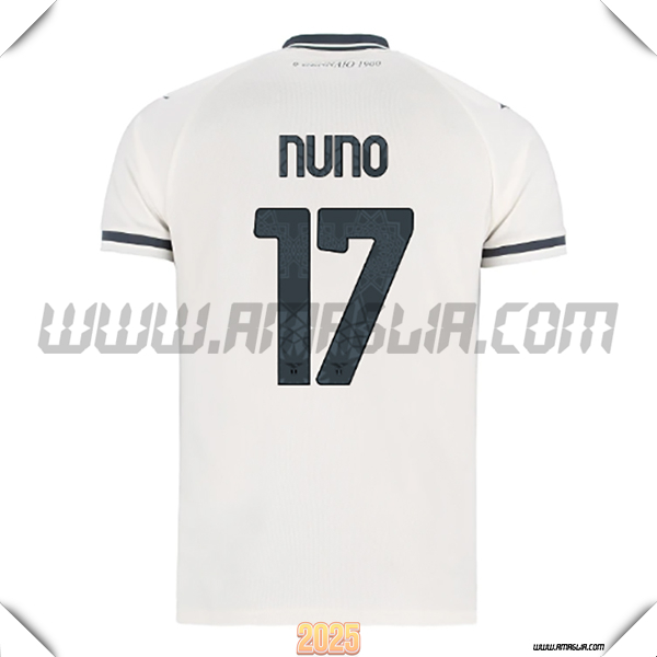 Seconda Maglia Calcio SS Lazio NUNO #17 2025 2026 Bianco