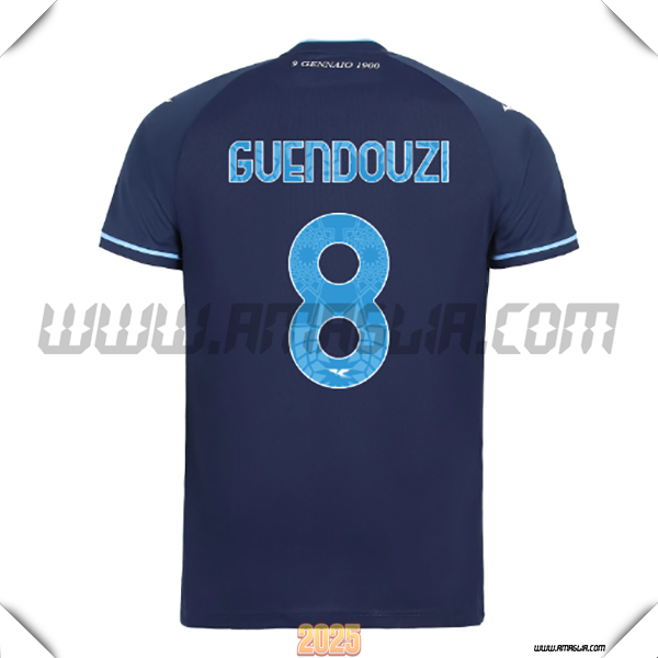 Terzo Maglia Calcio SS Lazio GUENDOUZI #8 2025 2026 Blu Marina