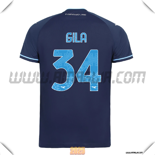 Terzo Maglia Calcio SS Lazio GILA #34 2025 2026 Blu Marina