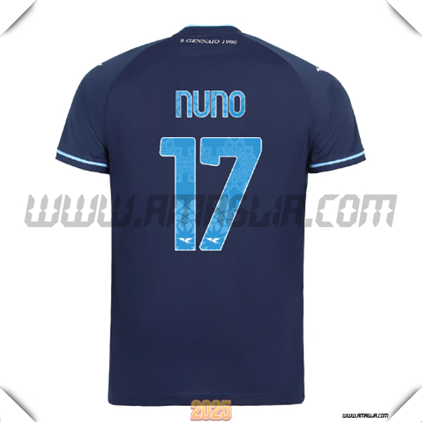 Terzo Maglia Calcio SS Lazio NUNO #17 2025 2026 Blu Marina