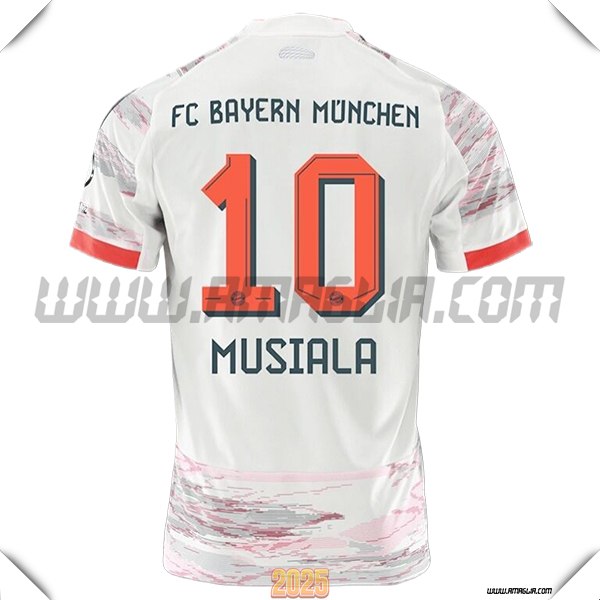 Seconda Maglia Calcio Bayern Monaco MUSIALA #10 2025 2026 Bianco