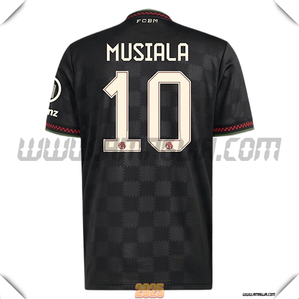 Maglia Calcio Bayern Monaco Champions League MUSIALA #10 Nero 2025 2026