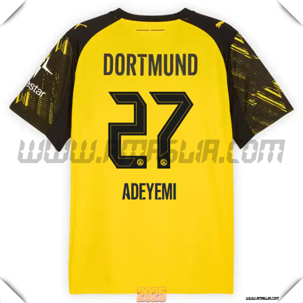 Prima Maglia Calcio Dortmund BVB ADEYEMI #27 2025 2026 GIALLO/Nero