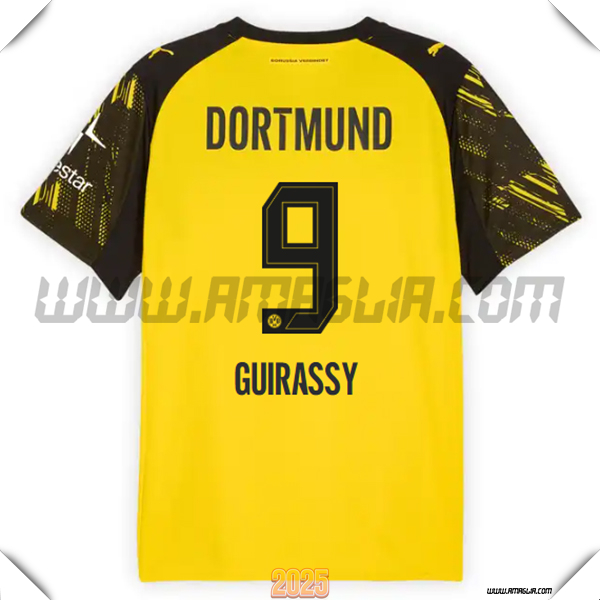 Prima Maglia Calcio Dortmund BVB GUIRASSY #9 2025 2026 GIALLO/Nero
