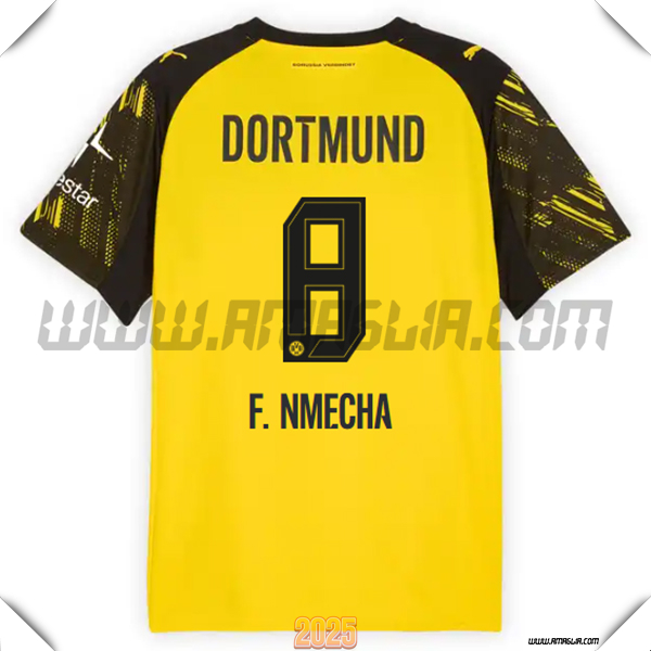 Prima Maglia Calcio Dortmund BVB F.NMECHA #8 2025 2026 GIALLO/Nero