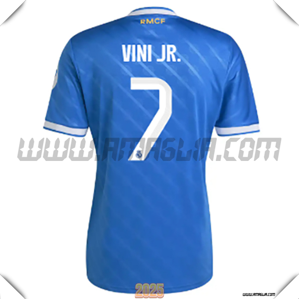 Terzo Maglia Calcio Real Madrid VINI JR. #7 2025 2026 Blu