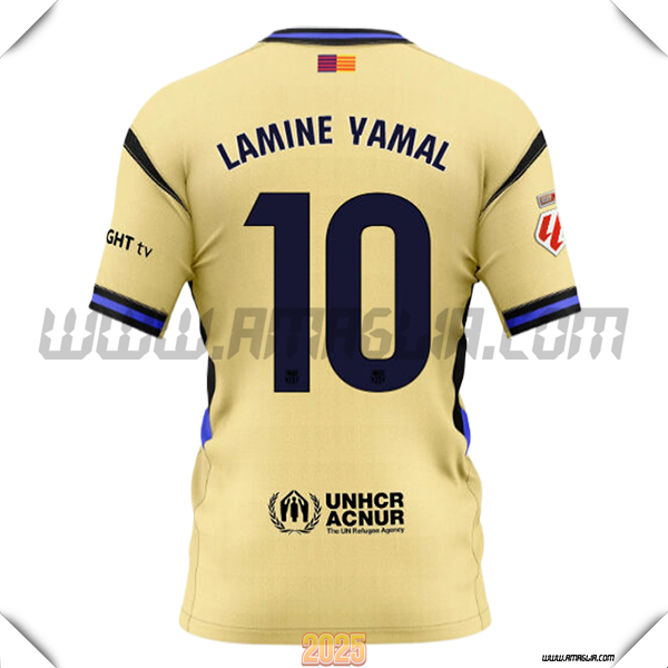 Seconda Maglia Calcio FC Barcellona LAMINE YAMAL #10 2025 2026 GIALLO