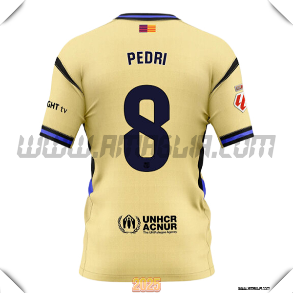Seconda Maglia Calcio FC Barcellona PEDRI #8 2025 2026 GIALLO