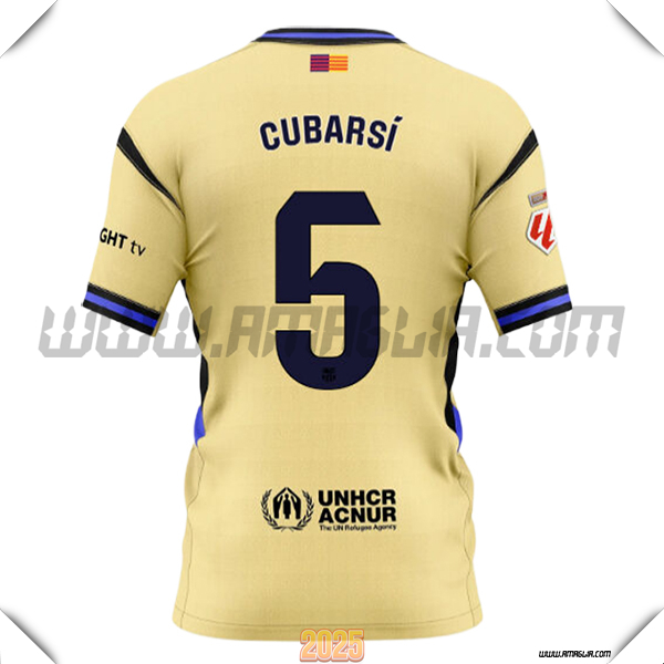 Seconda Maglia Calcio FC Barcellona CUBARSÍ #5 2025 2026 GIALLO