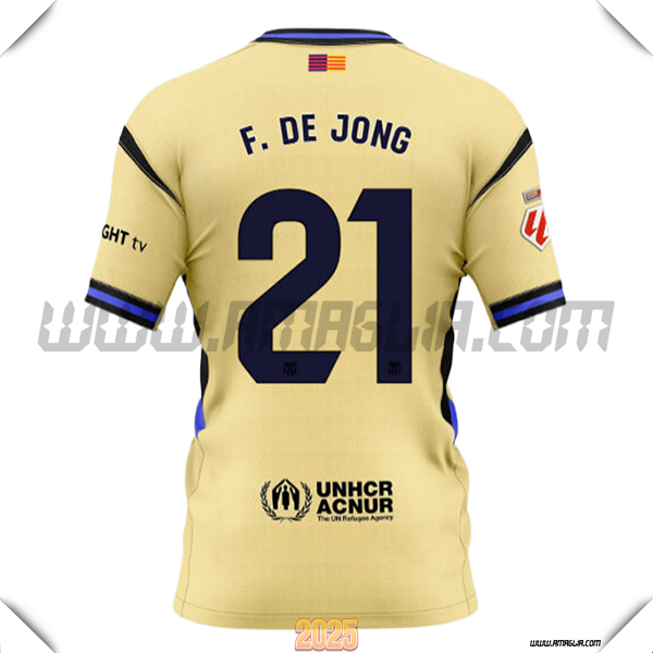 Seconda Maglia Calcio FC Barcellona F. DE JONG #21 2025 2026 GIALLO