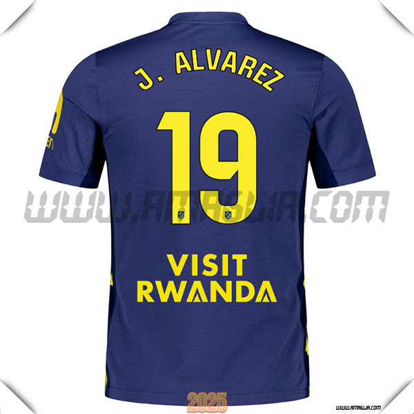 Seconda Maglia Calcio Atletico Madrid J. ALVAREZ #19 2025 2026 Blu Marina