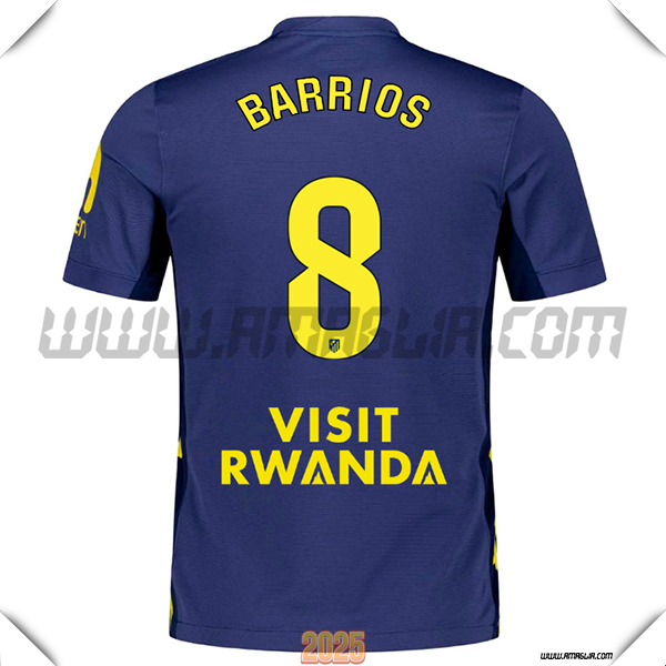 Seconda Maglia Calcio Atletico Madrid BARRIOS #8 2025 2026 Blu Marina