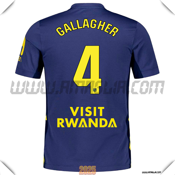 Seconda Maglia Calcio Atletico Madrid GALLAGHER #4 2025 2026 Blu Marina
