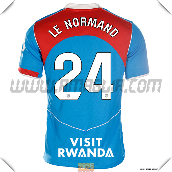 Terzo Maglia Calcio Atletico Madrid LE NORMAND #24 2025 2026 Rosso/Blu