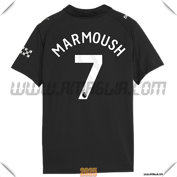 Seconda Maglia Calcio Manchester City MARMOUSH #7 2025 2026 Nero
