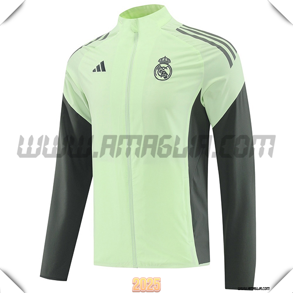 Giacca A Vento Real Madrid Verde/Grigio 2025 2026