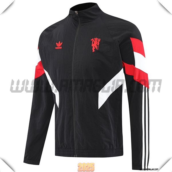 Giacca A Vento Manchester United Nero/Rosso/Bianco 2025 2026