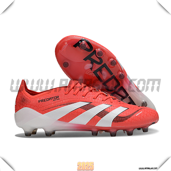 Adidas Scarpe Da Calcio 25 Predator Elite Tongue AG Rosso/Bianco