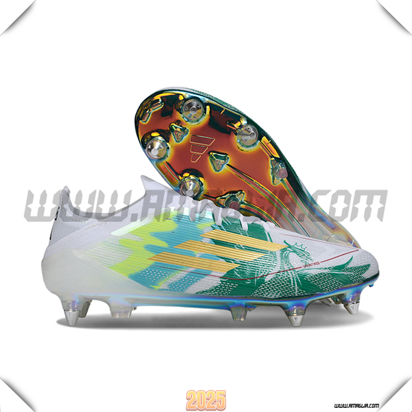Adidas Scarpe Da Calcio F50 Elite SG Bianco/Verde/Giallo