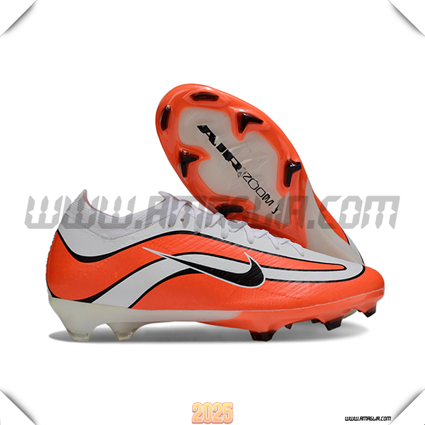 Nike Scarpe Da Calcio AIR Zoom Mercurial Vapor 16 Elite XXV FG Bianco/Arancia/Nero -02