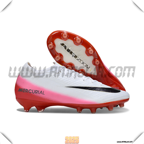 Nike Scarpe Da Calcio AIR Zoom Mercurial Vapor 16 Elite XXV AG Bianco/Nero/Rosa/Rosso