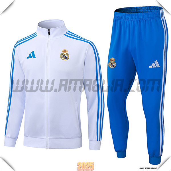 Tuta Calcio Giacca Real Madrid Bianco/Blu 2025 2026 -02