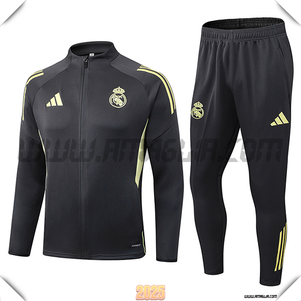 Tuta Calcio Giacca Real Madrid Grigio Scuro 2025 2026