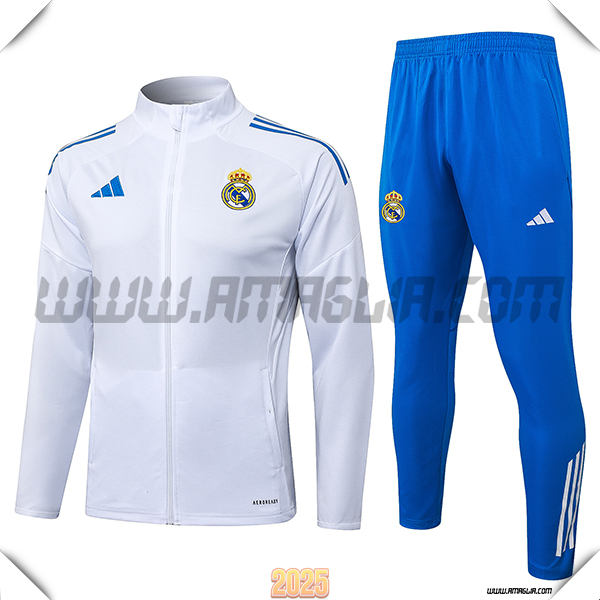 Tuta Calcio Giacca Real Madrid Bianco 2025 2026