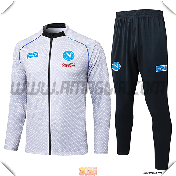 Tuta Calcio Giacca SSC Napoli Grigio Chiaro 2025 2026