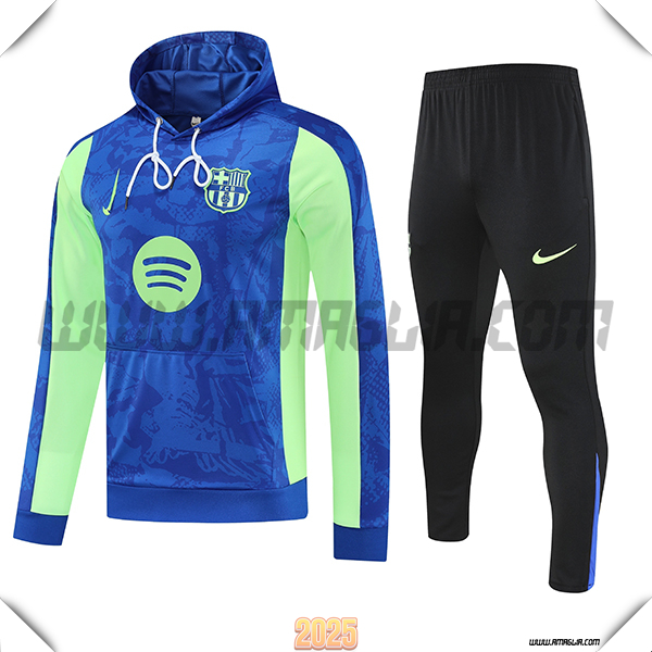 Giacca Con Cappuccio Tuta FC Barcellona Blu/Verde 2025 2026