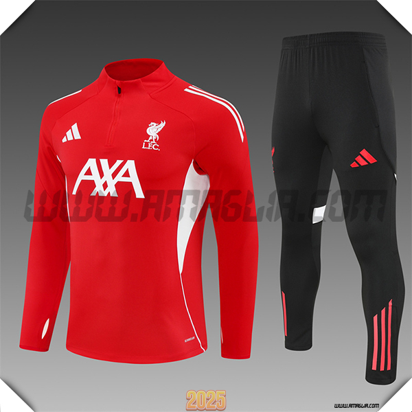 Tuta Calcio FC Liverpool Bambino Rosso/Bianco 2025 2026