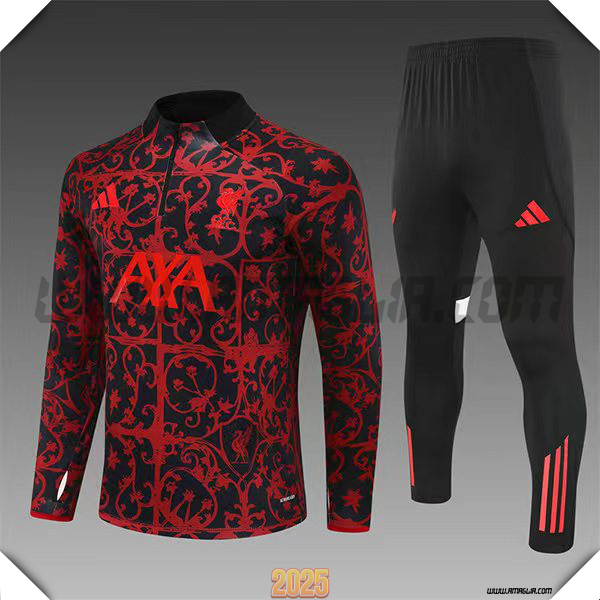 Tuta Calcio FC Liverpool Bambino Rosso/Nero 2025 2026