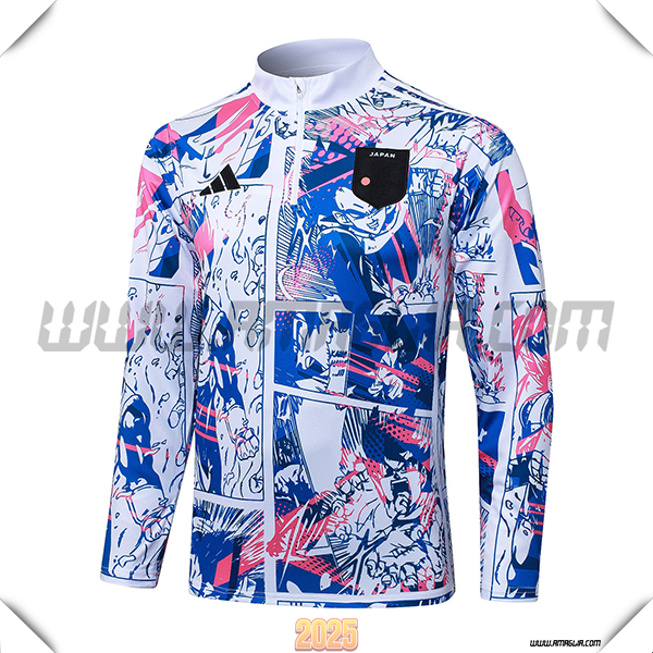 Felpa Allenamento Giappone Bianco/Blu/Rosa 2025 2026