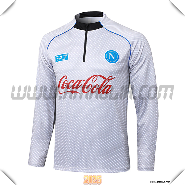 Felpa Allenamento SSC Napoli Grigio Chiaro 2025 2026