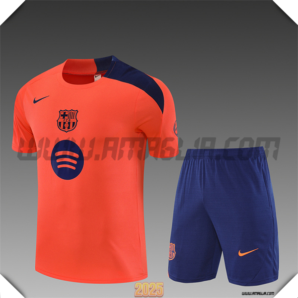 Kit Maglia Allenamento FC Barcellona Bambino Arancia/viola 2025 2026