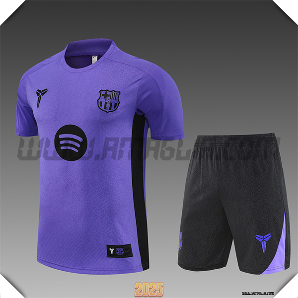 Kit Maglia Allenamento FC Barcellona Bambino viola/Nero 2025 2026