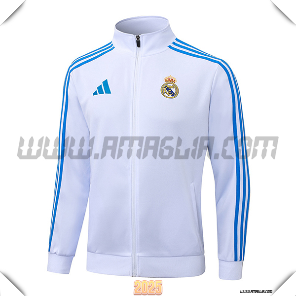 Giacca Calcio Real Madrid Bianco/Blu 2025 2026