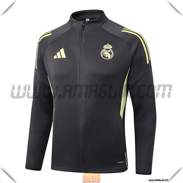 Giacca Calcio Real Madrid Grigio Scuro 2025 2026