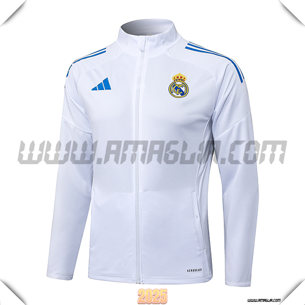 Giacca Calcio Real Madrid Bianco 2025 2026