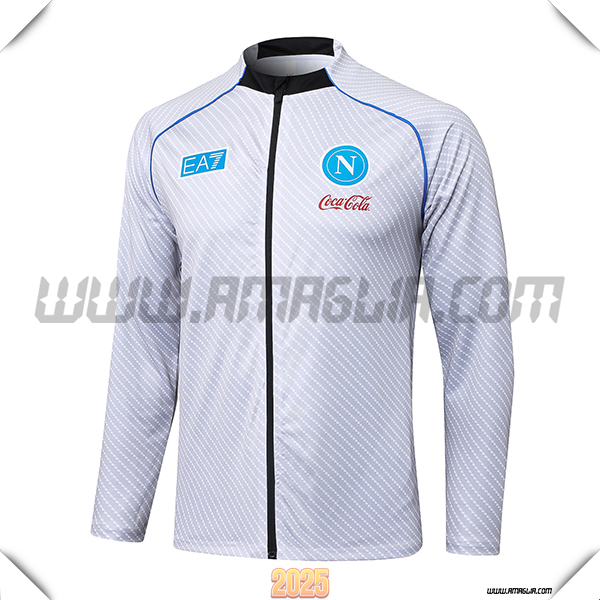 Giacca Calcio SSC Napoli Grigio Chiaro 2025 2026