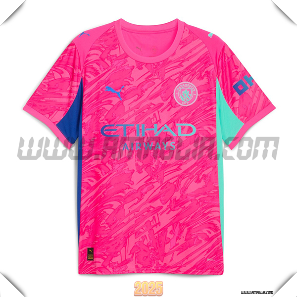 Maglia Calcio Portiere Manchester City Rosa 2025 2026