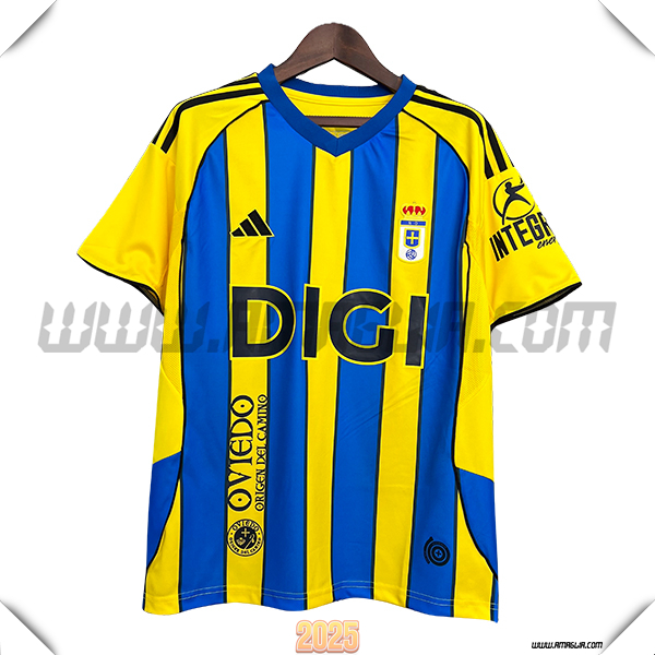 Nuovo Maglia da Real Oviedo Seconda 2025 2026 GIALLO/Blu