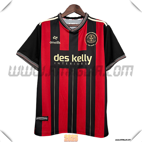 Nuovo Maglia da Bohemian FC Prima 2025 2026 Rosso/Nero