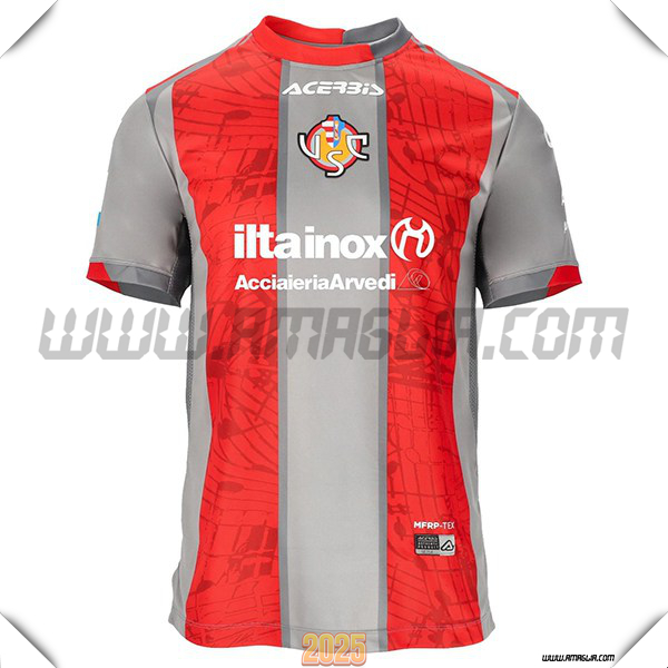 Nuovo Maglia da US Cremonese Prima 2025 2026 Rosso/Grigio