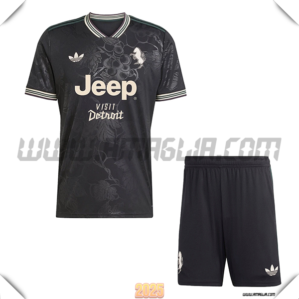 Nuovo Maglia da Juventus Bambino Terzo 2025 2026 Nero