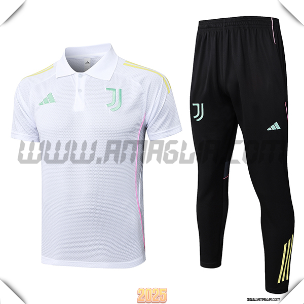 Kit Maglia Polo Juventus Bianco/Giallo 2025 2026