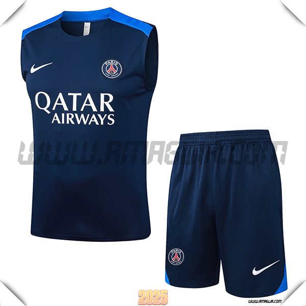 Kit Canotta Allenamento PSG Blu Reale 2025 2026