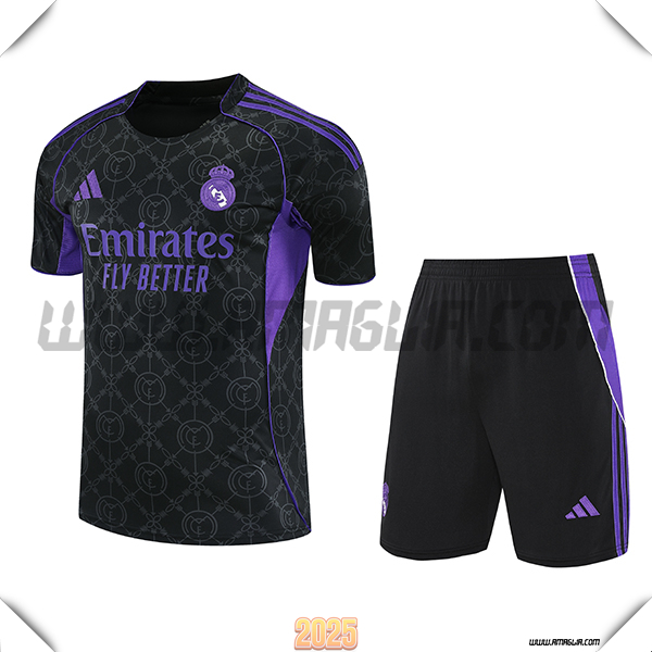 Kit Maglia Allenamento Real Madrid Nero/viola 2025 2026